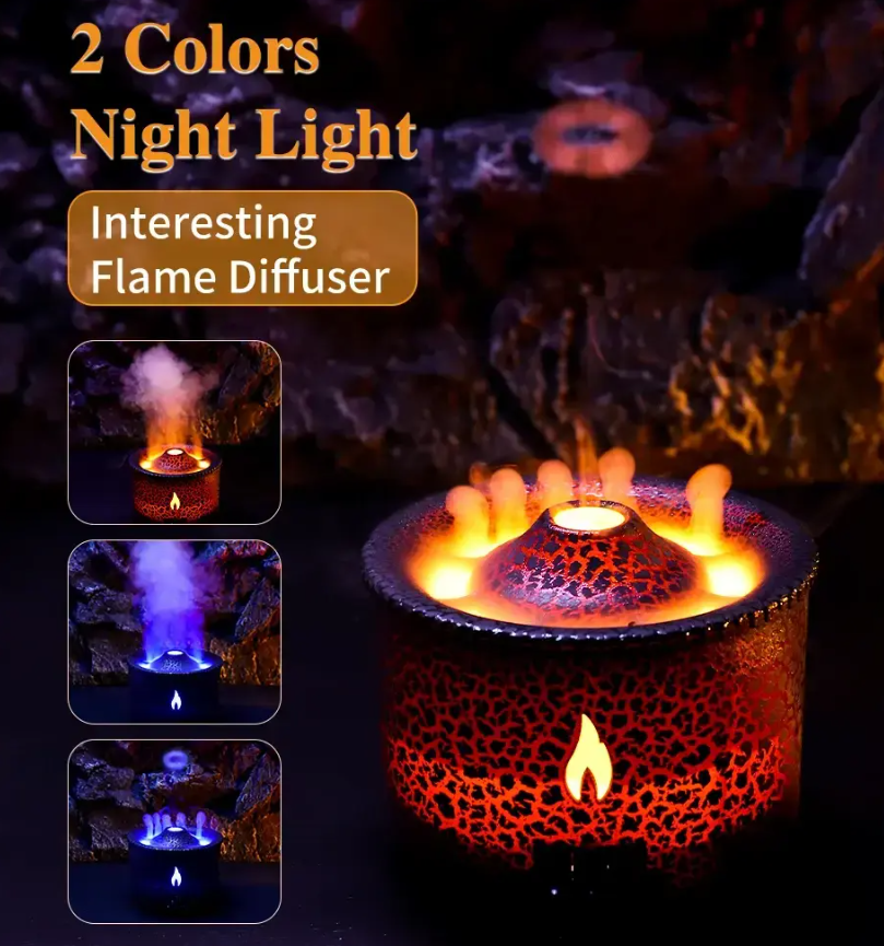 Lumea Volcano Flame Diffuser — Aromatherapy, Humidifier & Ambient Light