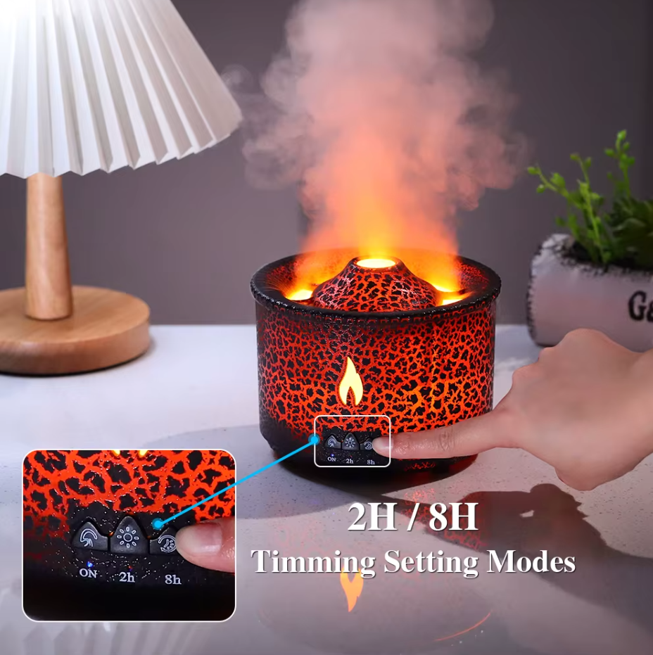 Lumea Volcano Flame Diffuser — Aromatherapy, Humidifier & Ambient Light