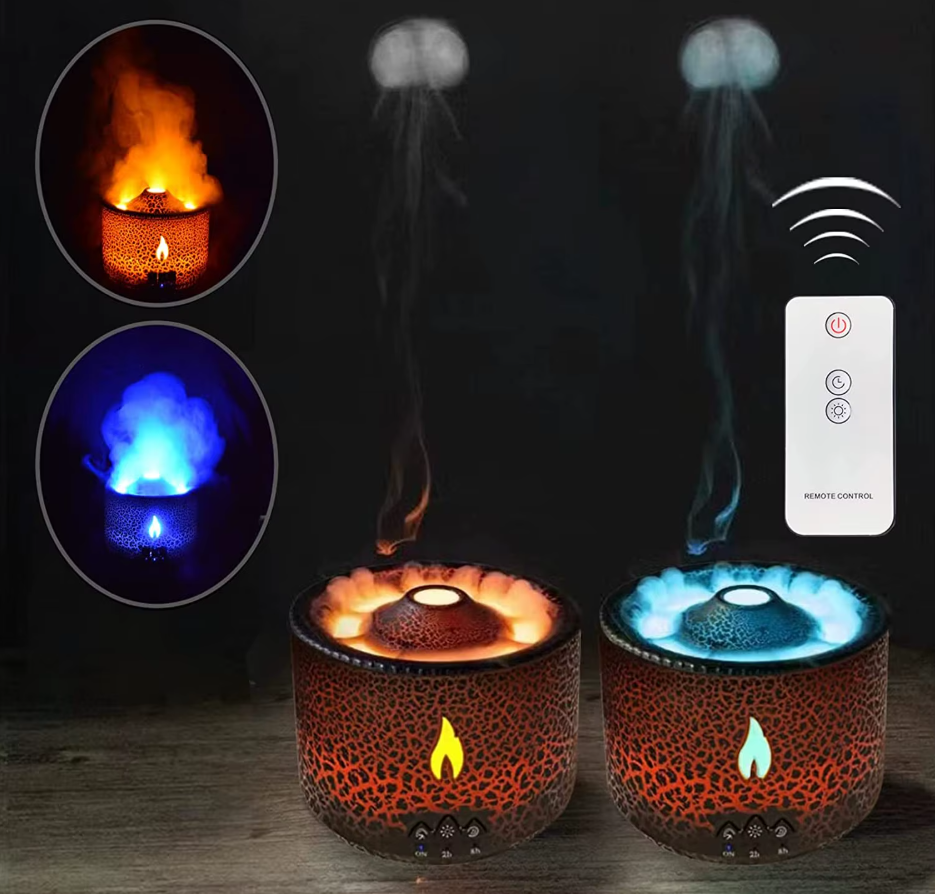 Lumea Volcano Flame Diffuser — Aromatherapy, Humidifier & Ambient Light